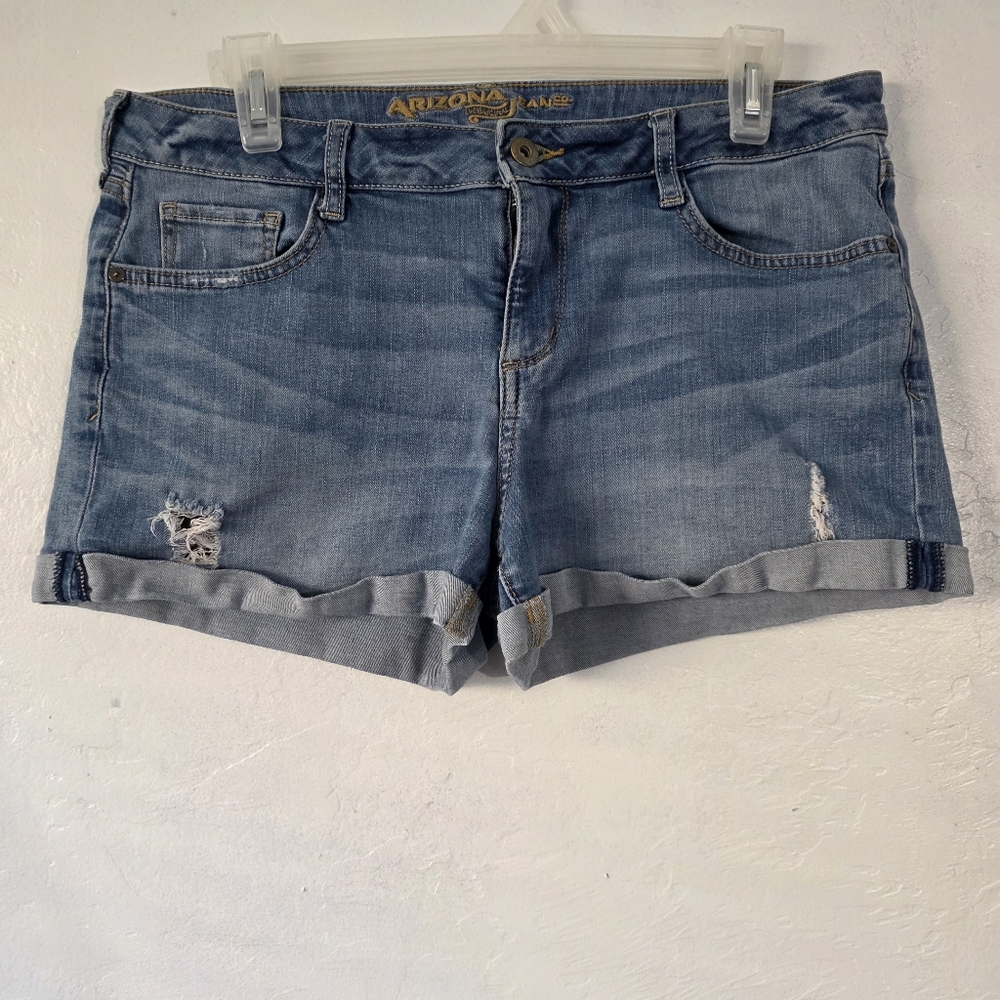 Arizona Jean Company Blue Distressed Jean Shorts